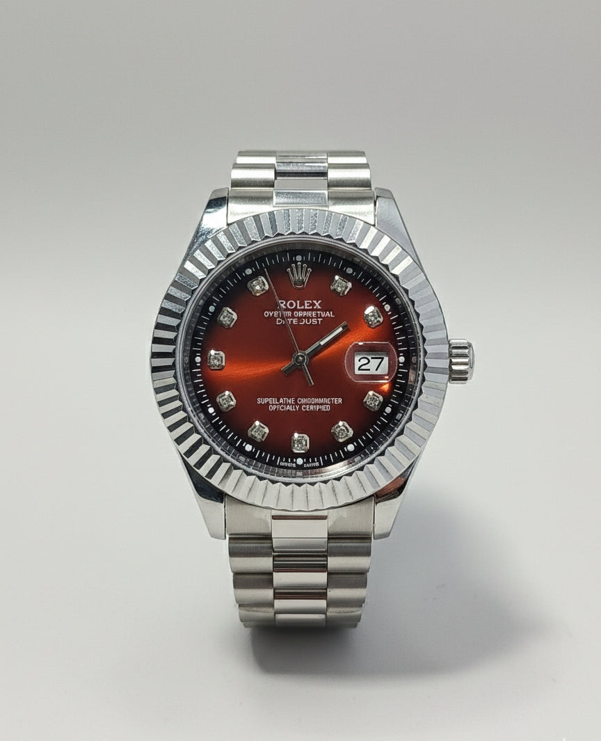 Rolex Datejust Sunburst Red Diamond Dial